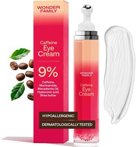 Amazon.com: Caffeine Under Eye Cream for Puffiness and Bags Under Eyes - Roller for Puffy Eyes ...