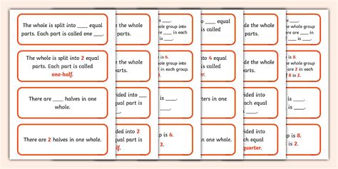 👉 Y1 Fractions Stem Sentences