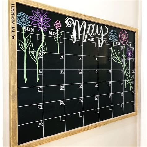 Fun-filled May Chalkboard Calendar
