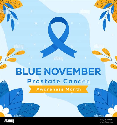 blue november prostate cancer awareness month illustration Stock Vector ...