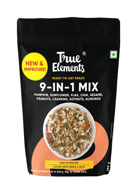 True Elements Seeds Mix for Eating - 9 in 1 Snack Mix 250g | Nuts and ...