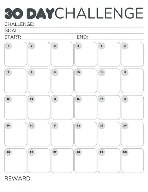 FREE 30-Day Challenge Calendar PDF