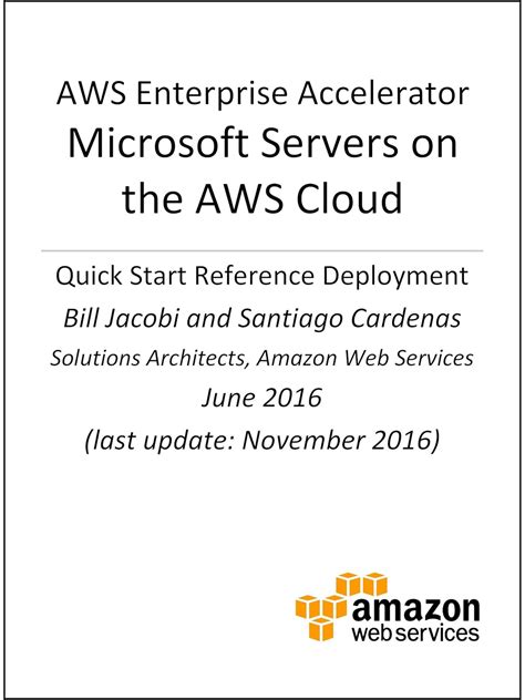 Microsoft Servers on AWS (AWS Quick Start) eBook : Whitepapers, AWS ...