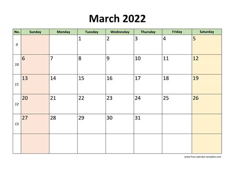 March 2022 Calendar Printable With Holidays