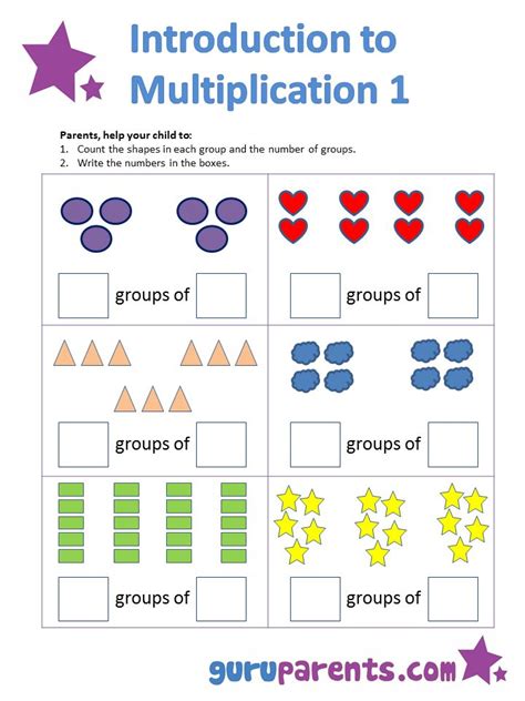 Image result for Multiplication Introduction Worksheets
