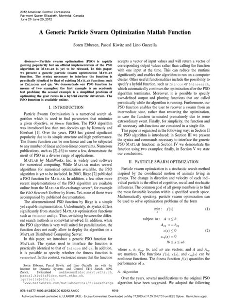 Particle Swarm Optimization Using MATLAB 的图像结果