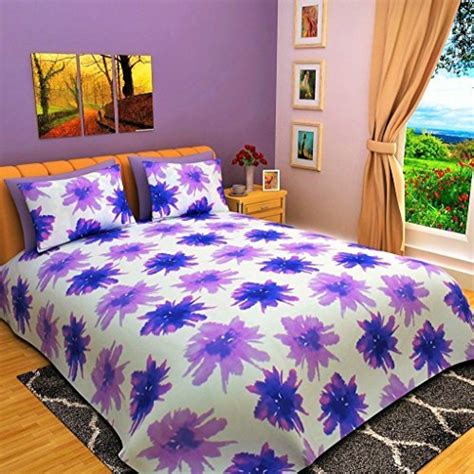 Buy Bombay Dyeing Eternia Cotton Double Bedsheet with 2 Pillow Covers ...