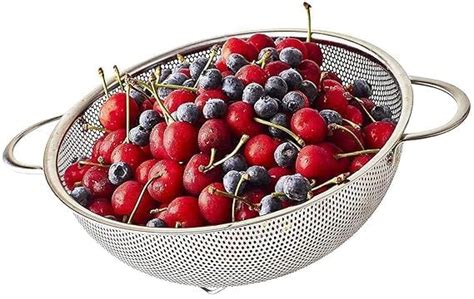 DAYANIDHI 25.5CM Big Kitchen Strainer Stainless Steel Colander Bowl ...