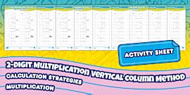 Two-Digit x Two-Digit Multiplication Activity Sheet