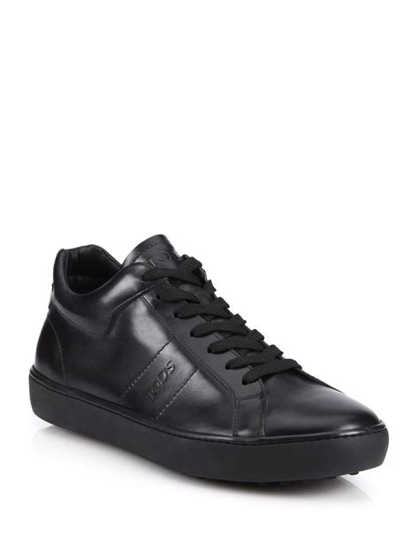 Mens Black Leather Sneakers With Black Soles at Nicholas Erwin blog