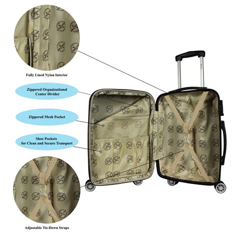 Buy World Traveler Butterfly 4-Piece Hardside TSA Locking Luggage Set ...