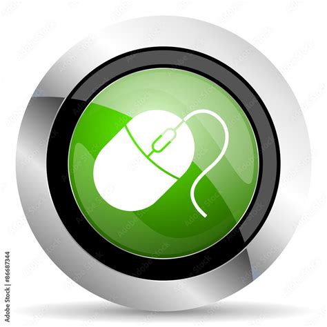 computer mouse icon, green button Stock Illustration | Adobe Stock