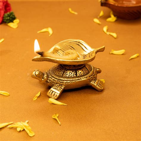 Buy Ekhasa 100% Pure Brass Tortoise Diya for Puja | Diyas for Home ...