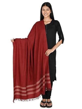 Buy PANCHACHULI HANDLOOMS Handwoven Pure Merino Wool Ladies Shawl ...