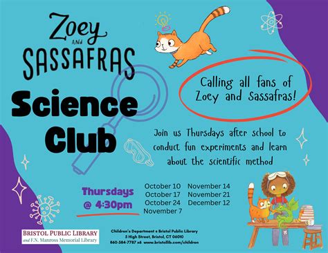 Zoey and Sassafras Science Club Fall 2024 - Bristol Public Library