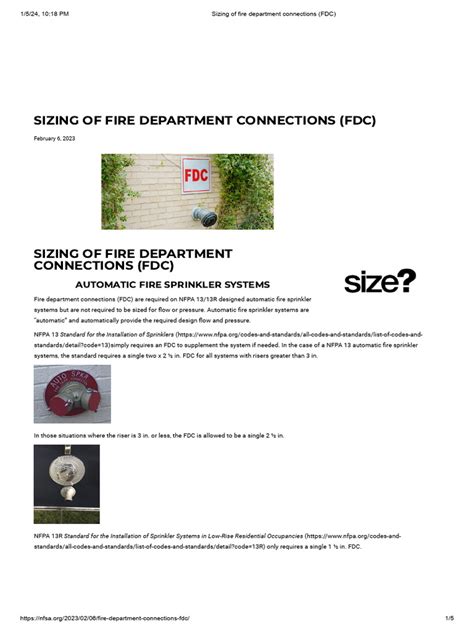 Sizing of fire department connections (FDC) | PDF | Fire Sprinkler ...