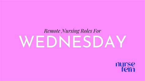 Wednesday | Remote Nurse Jobs | Nurse Fern