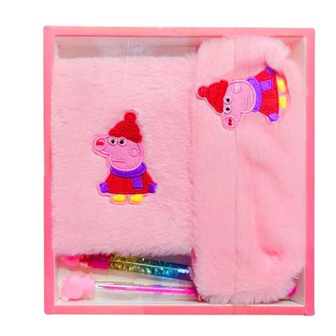 Buy Cute Cartoon Stationary Set for Girls Boys - with Fur Pencil Pouch ...