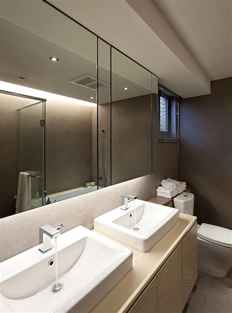 现代简约风格米色卫生间洗手台储物柜设计-房天下装修效果图