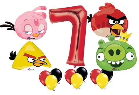 Buy The Ultimate Angry Birds 7th Birthday Party Supplies and Balloon ...