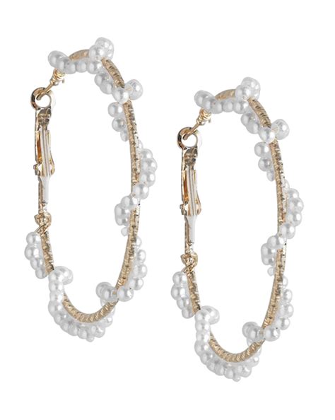Gold Plated & Pearl Circular Hoop Earring – Carlton London Online