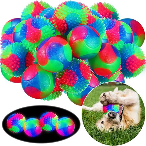 Pet Supplies : Vertintong 12 Pcs Light up Dog Ball Spiny Elastic ...