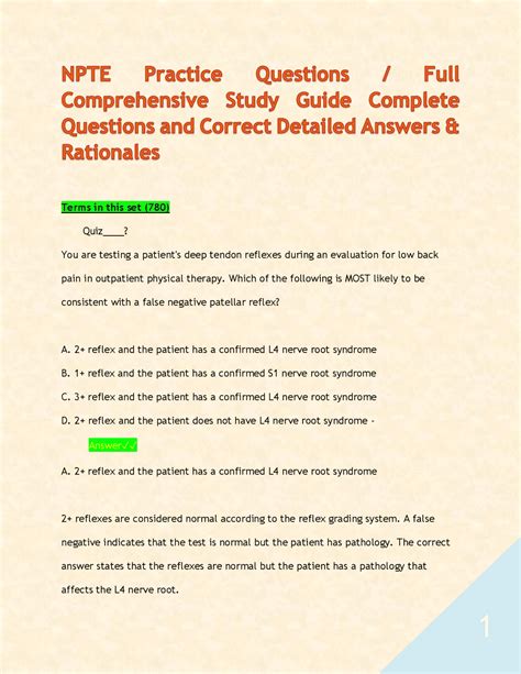 NPTE Practice Questions / Full Comprehensive Study Guide Complete ...