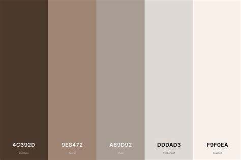 Neutral Brown Color Palette Color Palette with Van Dyke (Hex #4C392D) + Beaver (Hex #9E8472 ...