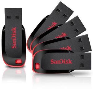 SanDisk Cruzer Blade USB Flash Drive Pack Of 5 Pendrives 16 GB Pen ...