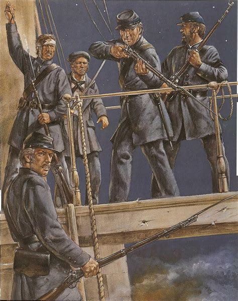 Confederate marines in their 1864 uniforms - all grey, including their ...