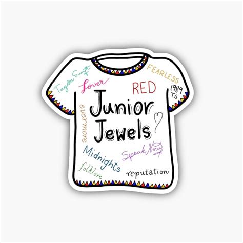 Sticker: Taylor Swift Junior Jewels shirt | Adesivos para impressão ...