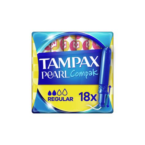 Tampax Pearl Compak Regular Tampons With Applicator X 18