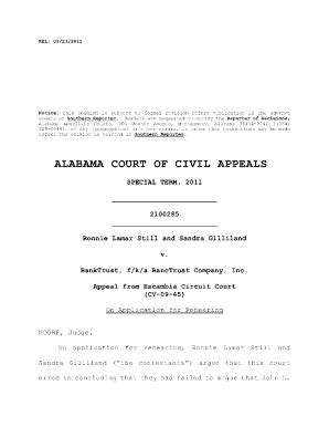 Fillable Online form filing appeal online to alabama court appeals ...