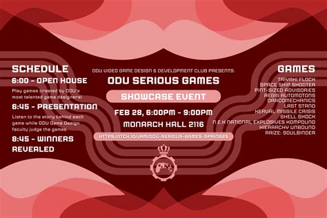 ODU Spring 2025 Serious Game Jam Showcase Event New Schedule | Old ...