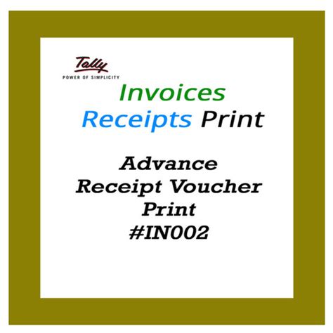 Advance Receipt Print | CIBS