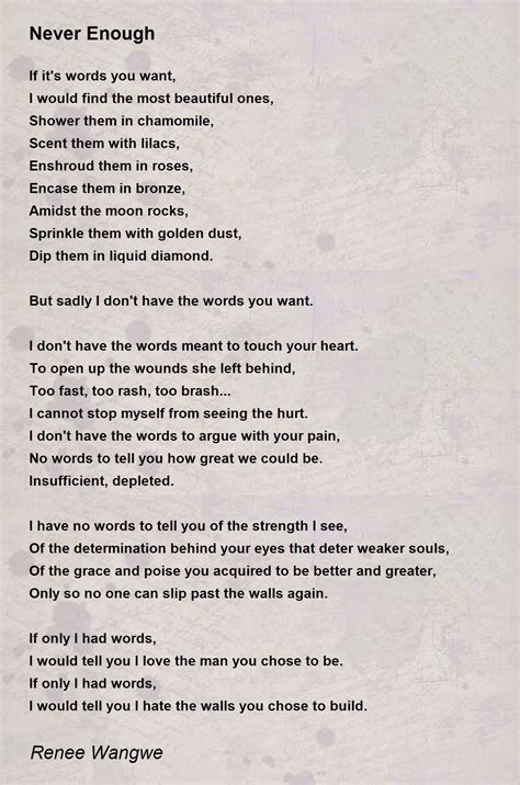 I Will Never Be Good Enough For You Poems