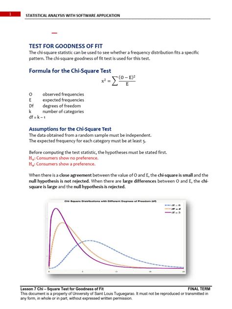 Lesson 8.1 Chi-Square Test for Goodnesss of Fit | PDF | Chi Squared Test | Statistics