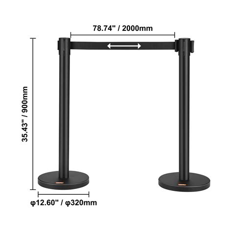 Mophorn Crowd Control Stanchions, 2-Pack Crowd Control Barriers, Carbon ...