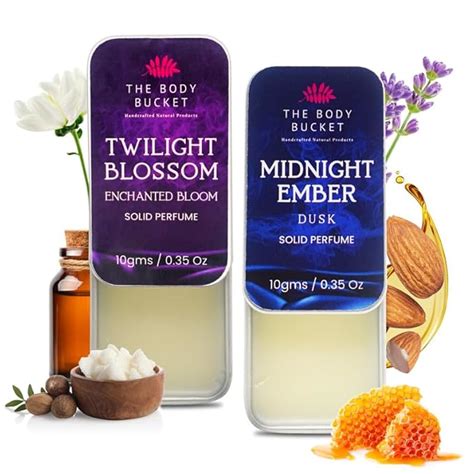 Combo of Midnight Ember and Twilight Blossom Solid Perfume- 10 Gms eac ...
