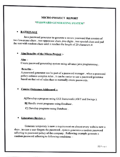 Java - MICRO-PROJECT REPORT PASSWARD GENERATING SYSTEM" RATIONALE Java ...