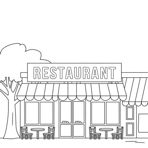 Restaurant Coloring Pages 的图像结果