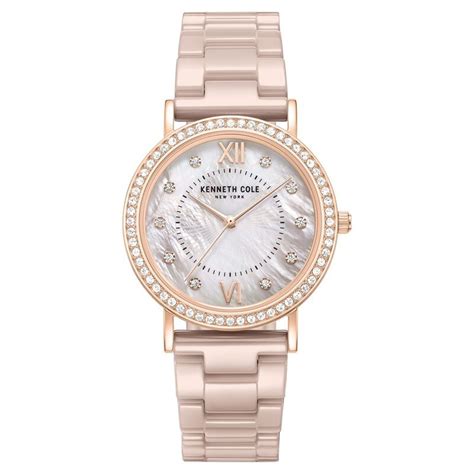 Buy Online Kenneth Cole Quartz Analog Grey Dial Brown Ceramic Strap ...