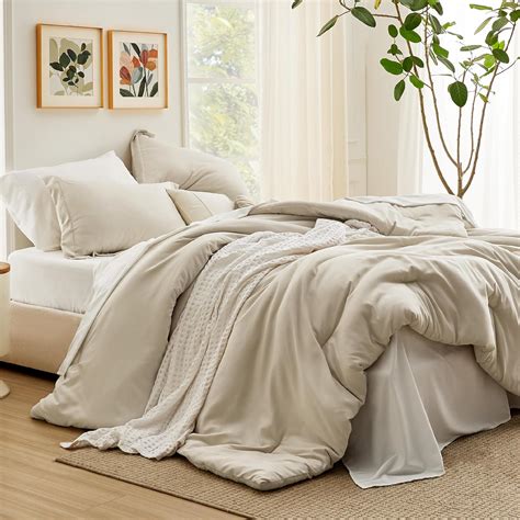 Amazon.com: Bedsure King Size Comforter Set - 7 Pieces Beige King ...
