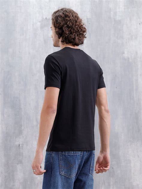 Laser Cut Lenticular Print Slim Fit Cotton T-Shirt | Black – Wrogn