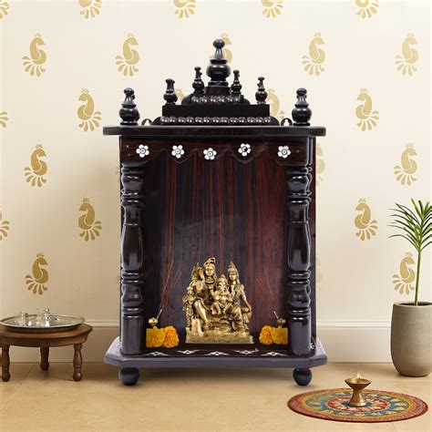 Mandirs | Teak Wood Brown Pooja Mandir | Arunalaya by DZYN – DZYN ...