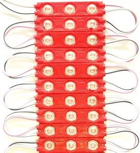 ELPH 10 Pieces {Red} 12Volt 1.5 Watt DC Optical Lens 3 LED Module ...