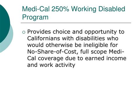 Image result for Working Disabled Program Chart