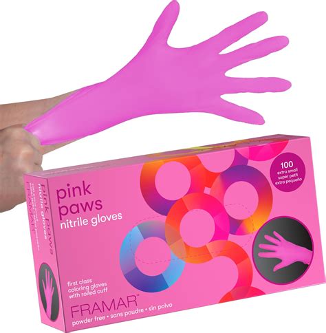 Amazon.com: FRAMAR Pink Gloves Disposable Latex Free XS – Pink Nitrile ...