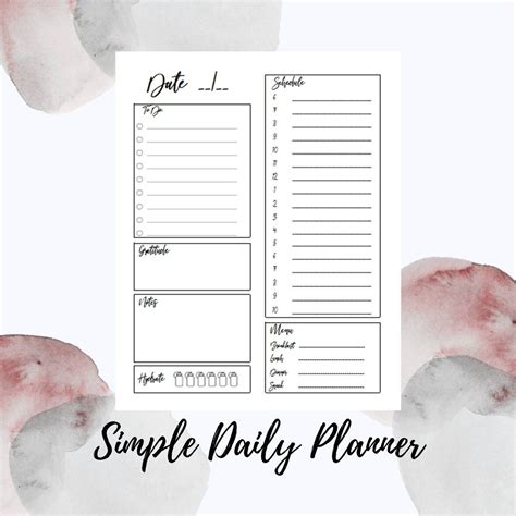 Simple Printable Daily Plan 的图像结果
