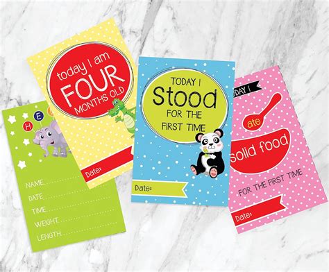 SVM CRAFT® Baby Milestone Cards ( Pack of 28) Newborn Baby Monthly Age ...